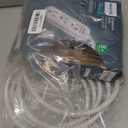 Philips 3-Outlet Grounded Extension Cord, Long Extension Cord, Flat Plug Surge Protection Power Strip, 300 Joules, UL Listed, White, SPP3433BB/37