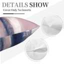 Pink and Navy Throw Pillow Velvet Pillowcase Home Set Comfortable Square Bed Decoration Outdoor Sofa Living Room Office Cushion Cover 18 "x18 Inch (Color-2)