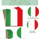 96Pcs Italian Flag Birthday Party Supplies Italy Flag Plates and Napkins Red White and Green Italian Tableware Sets for Pizza Baby Shower Picnic Holiday Family Reunion Party Decorations Serves 24