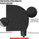 UCEDER Black 360 380 Bag Replacement for Polaris Pool Cleaner Parts,All Purpose Pool Debris Filter Bags with Hook and Loop Closure(3 Pack) (Non-zippered Bag)