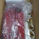 Nervure 175PCS Red Plastic Plates - Disposable Red Gold Party Plates & Pre Rolled Napkins with Cutlery for 25 Guests, 50Plates, 75Silverware, 25Cups, 25Napkin for Wedding & Party & Independence