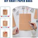 Bakepacker 600-Pack Small Size Gift Paper Bags with Handles Bulk 8.3"x6"x3.15" Brown Party Kraft Shopping Bags, 1 Count