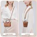 Leather Adjustable Shoulder Purse Strap Kit Replacement with Wide Belt Canvas Handbag Crossbody Strap for Longchomp Mini BagBrown Gold