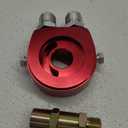 X AUTOHAUX Universal Car Aluminum Alloy Oil Filter Cooler Sandwich Thread Plate Adapter Oil Cooler Kit Red M20x1.5 1/8 NPT