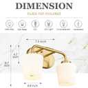 Brushed Gold Bathroom Vanity Light, Farmhouse Brass Sconces Wall Lighting with Milk White Glass, Champagne Bronze Light Fixture Over Mirror, AD-22004-2W-GD