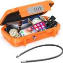 AMIR Portable Combination Lock Box, Security Case Lock Box with Code, Waterproof Anti-Theft Mini Travel Safe Box with Removable Chain, Portable Lock Box for Dorm Beach Hotel (Orange)