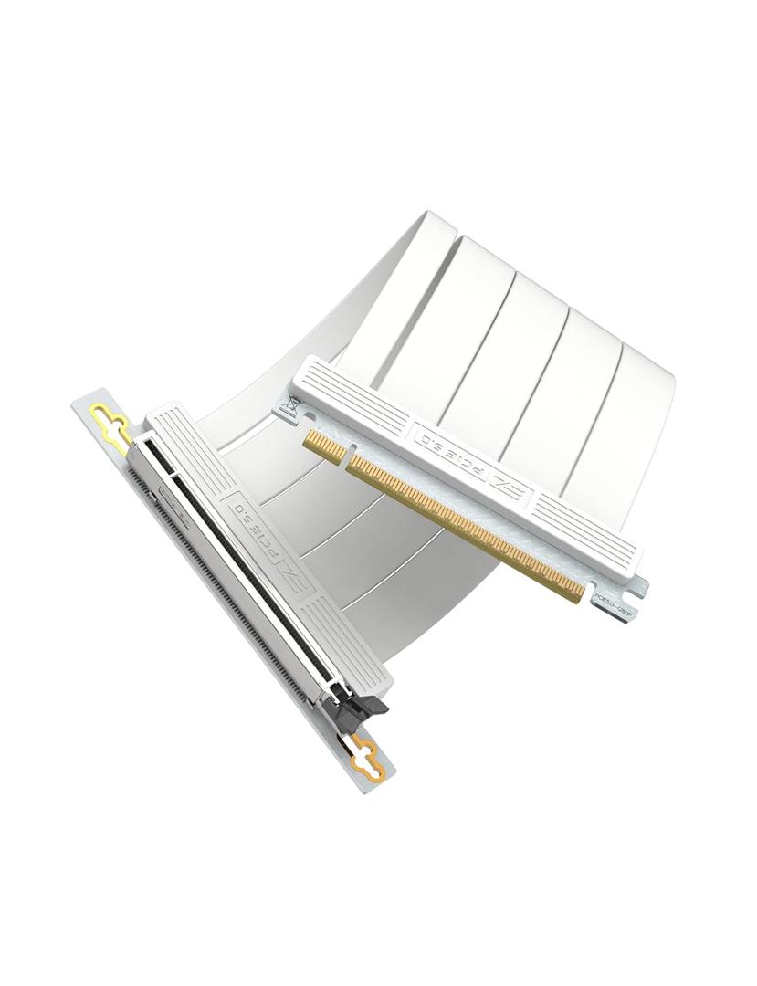 EZDIY-FAB PCIE 5.0 Riser Cable, Ultra-Flexible 128GB/s Bandwidth GPU Extension, Vertical GPU Mount for RTX 5090 4090 & RX 9000, Backwards Compatible PCIE 4.0/3.0,Right Angle-20cm,White