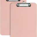 Mr. Pen Plastic Clipboard, 12.5" x 9", 2 Pack, Clipboard Plastic, Low Profile Metal Clip with Retractable Hanging Hole, Pastel Orange