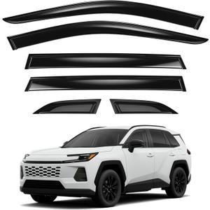 Tape-On Rain Guards for Rav4 2026+, Side Window Deflectors Visor Rain Guards Vent Guard Shade Deflectors Compatible with Toyota Rav4 Accessories 2026 2027 6-Pack