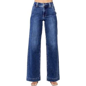 Astylish Jeans for Women Wide Leg High Waisted Stretchy Straight Leg Jean Baggy Trendy 2025 Denim Pants with Slanted Pockets, 16