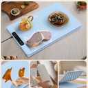 Premium Electric Warming Tray for Food - 5 Temp & 4H Timer, Anti-Scald Silicone Portable Food warmer Mat, Safety Lock, Roll-Up Design - Food Warming Mats for Countertop & Buffet Party Gathering (Baby Blue)