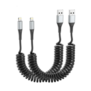 Coiled Lightning Cable for Car, 2 Pack Coiled iPhone Charger Cord, Short iPhone Car Charger Cord, MFi Certified 3FT USB A to Lightning Cable Fast Charging for iPhone14 13 12 11 Pro Max XS Max 8 iPad