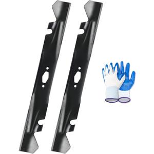 742P05177A-X Mulching Mower Blades Compatible With Cub Cad et 42" Decks XT1-LT42 XT2-LT42, 490-110-C202 lawn Mower Blade Fit for Crafts man T2200, Replace 742-05177A-X 490-110-Y202, 2 Pack With Gloves