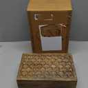 Carved Scallop Mango Wood Box with Lid - Medium Burnt Large Wooden Box - Handmade Decorative Box with Lid for Use As Memory Box, Keepsake Box, Photo Storage Box, and more - 9 x 6 x 3.5