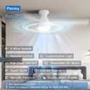 Passky Ceiling Fans with Lights, 52 inch Low Profile Ceiling Fan with Pull Chain and Remote Control, Flush Mount, Reversible, 5CCT, Dimmable, Noiseless, White Pull Cord Ceiling Fan for Bedroom