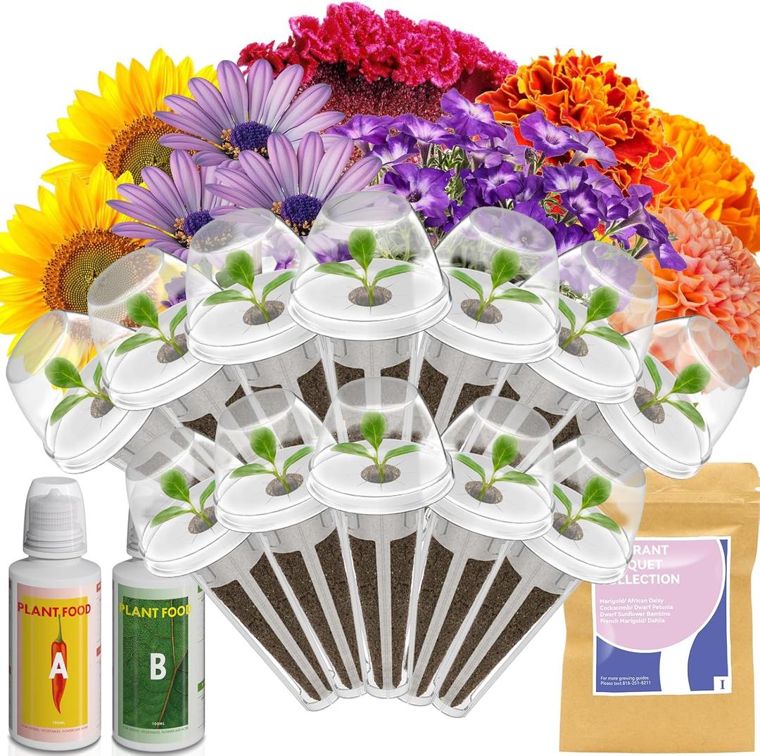 Lyko Fragrant Flower Seed Pod Kit for AeroGarden, iDoo, Ahopegarden, GARDENCUBE, 12 Pods with Sunflower, Petunia, Mexican Marigold, Cockscomb, French Marigold, Dahlia, Hydroponics Growing System Kits