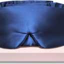 LitBear Silk Sleep Mask for Side Sleeper, Eye Mask Sleeping for Women Men 100% 22 Momme Pure Mulberry Silk, Face-Hugging Padded Eye Cover for Sleeping with Adjustable Band (Midnight Blue)
