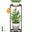 LASZOLA 2 Tier Bronze Plant Stand Indoor for Large Tall Heavy Duty Flower Planter, Metal Vertical Multi Level Rack for Narrow Floor Corner, Sturdy Round Holder Organizer, Modern, Mid Century, Farmhouse