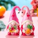 Shappy 2 Pcs Flamingo Gnomes Decor Summer Gnomes Decor Beach Tropical Tiered Tray Kitchen Table Home Decoration Small Statue Flamingo Lovers Gifts Summer Decorations for Home