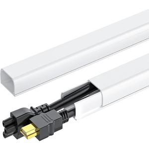 Yecaye 142in Wall Cord Hider for 2-3 Cords, On-Wall Cord Cover Channel, Cable Concealer, Cable Cover Cords Management for Home Office, W0.94in H0.47in, White