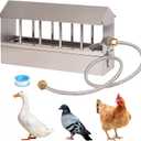 Automatic Chicken Waterer Stainless Steel Chicken Water Feeder Pigeon Water Dispenser with Float Valve Automatic Filling Water Poultry Waterer Fountain for Duck Goose Pigeon Quail