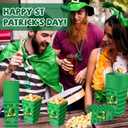 Tenceur 12 Pcs St. Patrick's Day Paper Popcorn Boxes Shamrock Mini Party Boxes Green St. Patrick's Day Treat for Irish Holiday Party Favors Decorations Goodie Candy Cookie Sweet Containers