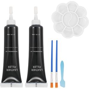 Kenbry Vinyl and Leather Repair Kit, Black Vinyl Repair kit for Car Interiors, Furniture, Couches,Shoes,Restore Leather Scratch, Tears & Burn Hole