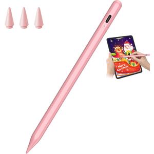 Stylus Pen for iPad 9th&11th Generation - 5X Fast Charge Digital Pen - Compatible with 2018-2025 Apple iPad Pro 11"/12.9"/M4, iPad mini 5-6 Gen, iPad Air 3/4/5/M2/M3-Pink