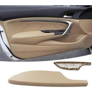 Front Left Beige Leather Door Panel Lid Armrest Fit for Honda Accord 2-Door Coupe 2008-2012 Accessories 83571-TE0-A51ZA, Driver Side