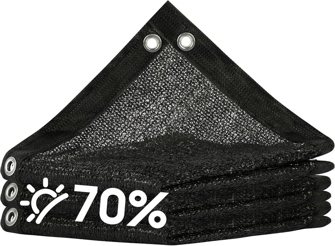 Royal Shade 70% Black Shade Cloth 16FT x 24FT Mesh Tarp with Grommets for Garden Patio, Plant Shading, Greenhouse, Pergola, Chicken Coop, Dog Kennel, Lawn (We Make Custom Size)