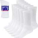 Debra Weitzner Diabetic Socks For Men and Women Loose Fit Non-Binding Cotton Crew Socks 6 Pairs (13-15)