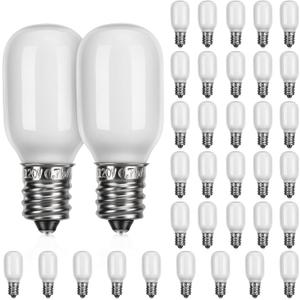 Meonum 36 Pieces Christmas Village Replacement Light Bulbs, E12 Candelabra Base T20 LED Bulbs, 0.7W 120V Replacement Light Accessories for Villages Houses, Christmas Tree, Halloween Pumpkin