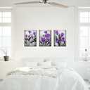 DuoBaorom Rose Poppy Picture Purple Grey Floral Canvas Print Bedroom Decor