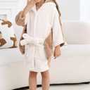 DELEY Girl's Robe Baby Boys Hoodie Robes Toddler Bathrobes for Kids Pajamas Sleepwear (5T)