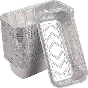 Waytiffer Loaf Pans [50 Pack] 2Lb Heavy Duty Disposable Aluminum Foil Premium Bread Tins Standard Size - 8.5" X 4.5" X 2.5" Perfect for Homemade Cakes & Breads