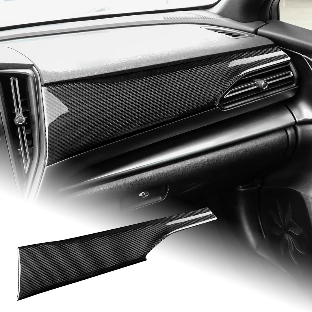 AIRSPEED Hard Carbon Fiber for Subaru Crosstrek 2024 2025 2026 Impreza 2024 2025 Center Console Co-Pilot Dashboard Panel Decorative Cover Interior Accessories, Black
