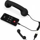 Retro Phone Handset for iPhone & Android, Cell Phone Receiver with Microphone & Speaker,90s Style Prop for Photos, Classic Vintage Telephone Receiver for Cell Mobile Phones (Black)