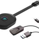 4K Wireless Display Adapter Dongle, Screen Mirroring for i-Phone i-Pad Android Laptop to TV Monitor Projector, Support AirPlay Miracast DLNA, No App Required Video Cast for Home Office (Black)