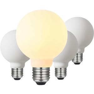 LED Light Bulb G25/G80 Dimmable Flick-Free Matt Porcelain White 120V 6W 2700K CRI95 High Color Accuracy Light Globe, 550LM, 55W Equivalent Edison Bulb 4-Pack (Opal 2700k E26)