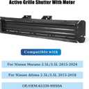 Front Lower Active Grille Shutter With Motor Compatible with For Nissan Murano 2015-2024 Altima 2015-2018 2.5L 3.5LReplace 62330-9HS0A 623309HS0A
