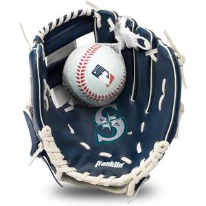 Franklin Sports MLB Youth Teeball Glove and Ball Set - Kids Baseball and Teeball - Perfect First Kids Glove - 9.5"