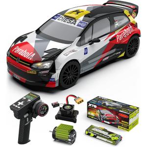 RLAARLO 1/12 Brushelss RC Cars for Adult Top Speed 50+ MPH Rally Car All Terrain RC Truck 4W Off-Road Monster Trucks with Gyro Waterproof Remote Control Car (Red), 15 inches x 6 inches x 5 inches
