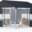 10x10x7ft Heavy-Duty Dog Kennel Cover - Waterproof UV-Resistant All-Season Outdoor Dog Enclosure Cover (Cover Only, Does Not Include Dog Fence) (Black)