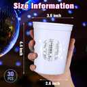 Uiifan 30 Pcs 16 oz Disco Party Cups Reusable Plastic Disco Ball Party Favor Cups for Bachelorette Cowgirl Birthday Wedding Bridal Shower 70s 80s 90s Supplies(White)
