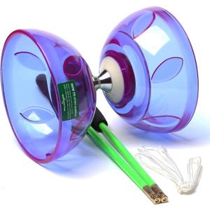Bodyrhythm 5 Bearings Chinese Diabolo Yoyo Set with Fiberglass Sticks, Adjustable Strings for All Ages - Best for Fitness and Tricks (Purple)