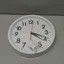 AKCISOT Wall Clock Silent Non Ticking Modern Wall Clocks Battery Operated 10 Inch, Analog Small Classic Clock Decorative for Bedroom, Kitchen, Home Office, Bathroom, School, Living Room (White)