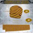 Paterr 2 Pcs Halloween Horse Scarf Hat Outfits Accessory Striped Scarf Hat for Horse Parade and Parties Costume Accessories (Red, Gold)