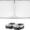 BestEvMod Windshield Sunshade Compatible with 2022-2025 2026 Rivian R1S R1T Accessories Foldable Front Window Sunshade Sun Visor Protector Blocks Glare UV Ray Sun Protection Custom Fit