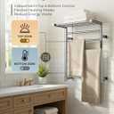 Foldable Heated Towel Rack, Smart Dual-Zone App & Voice Control Electric Towel Warmer Rack, GFCI Plug-in/Hardwired, Wall-Mounted, Drill-Free Install, Chrome, CA3-900X550-Pro-C
