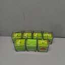 Square Glass Candle W/Dustcover Green 7 Pack